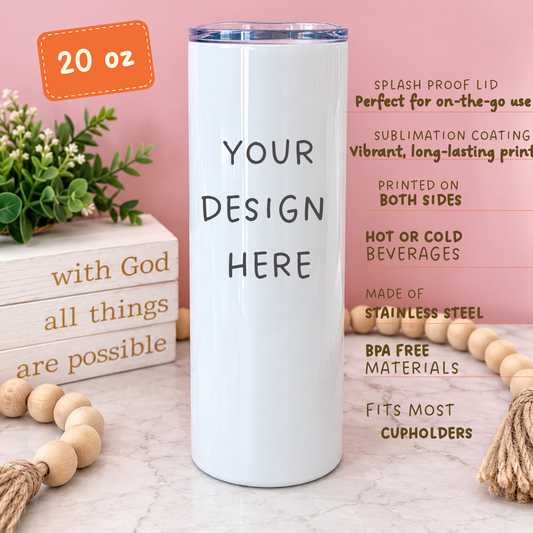 Custom 20oz Tumbler | Personalized Name, Photo or Logo